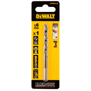 DEWALT 6MM BLACK GOLD HSS DRILL BIT |DT20522-QZ