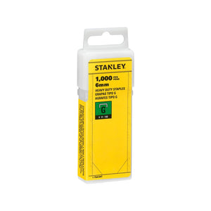 STANLEY 6MM/1/4" H/D STAPLES(1 000) G TYPE |1-TRA704T