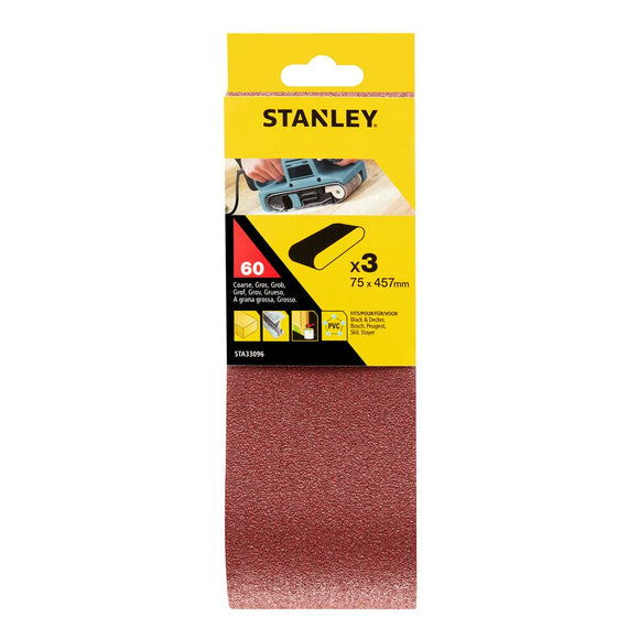 STANLEY SANDING BELTS - 75 x 457 60g |STA33096-XJ