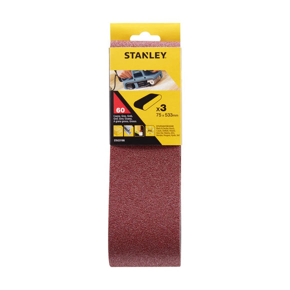 STANLEY SANDING BELTS - 75 x 533 60g |STA33186-XJ