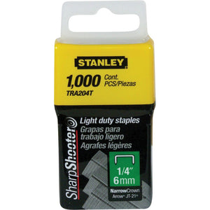 STANLEY 6MM/1/4" L/D STAPLES(1 000) A TYPE |1-TRA204T