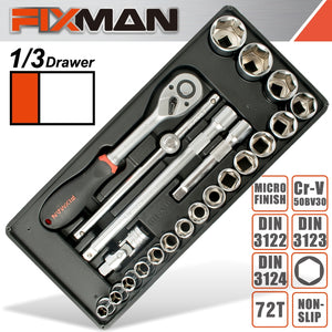 FIXMAN 22-PC 1/2' DR.SOCKETS & ACCESSORIES